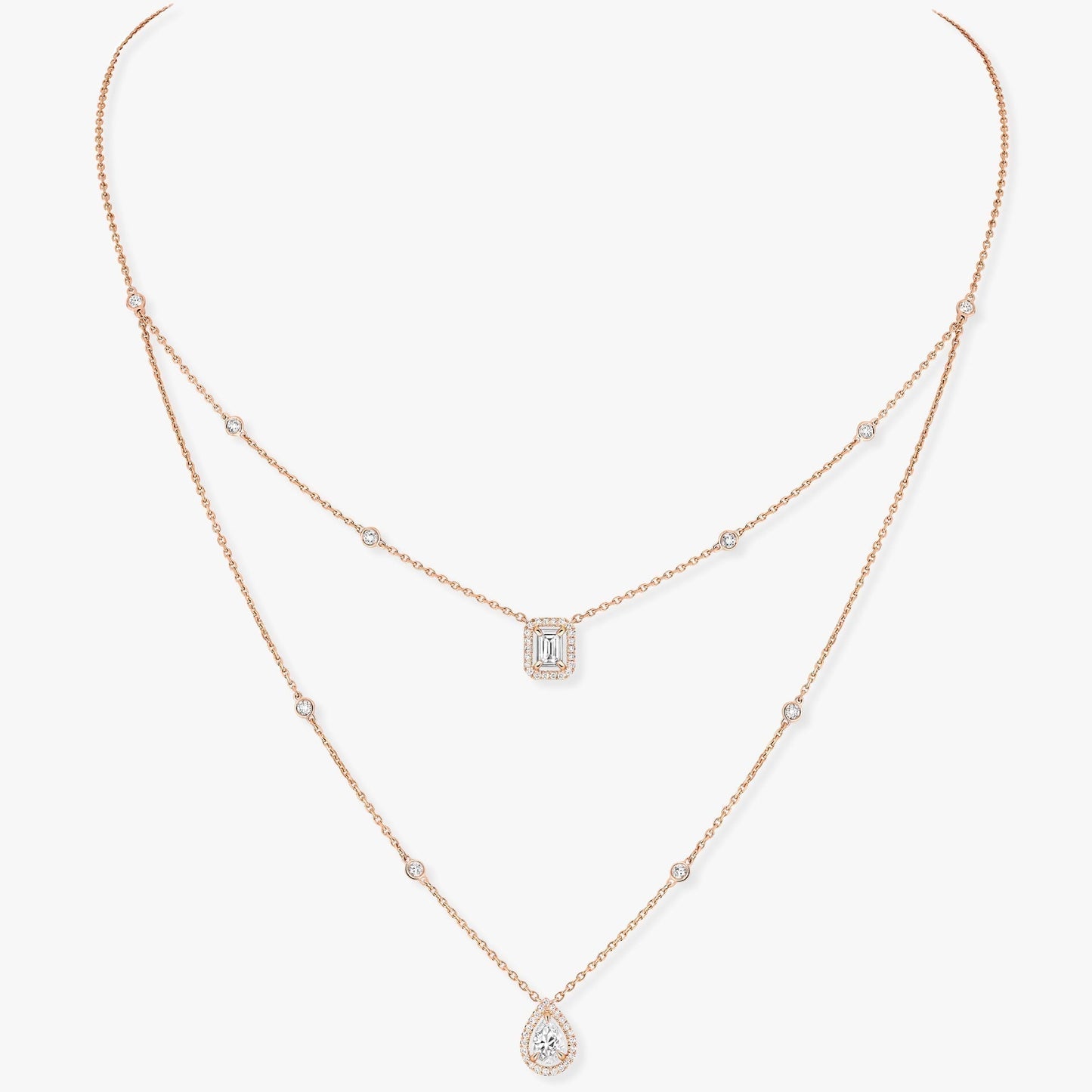 [Regal Gem]MY TWIN 2 ROW DIAMOND NECKLACE
