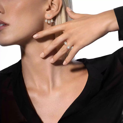 [Regal Gem] My Twin Trio  Diamond Earrings
