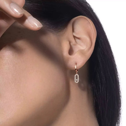 [Regal Gem]Move Uno Single Diamond Hoop Earring