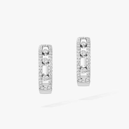 [Regal Gem]Diamond Pave_ Hoop Earrings Move