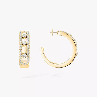 [Regal Gem]Diamond Pave_ Hoop Earrings Move