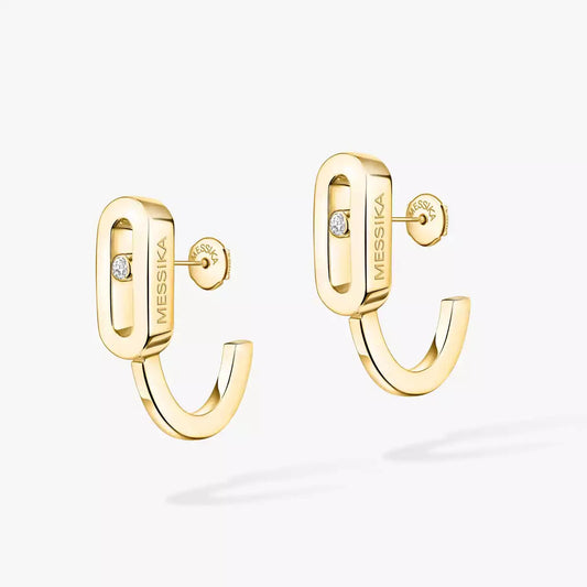 [Regal Gem]Diamond Mini Hoop Earrings Move Classique