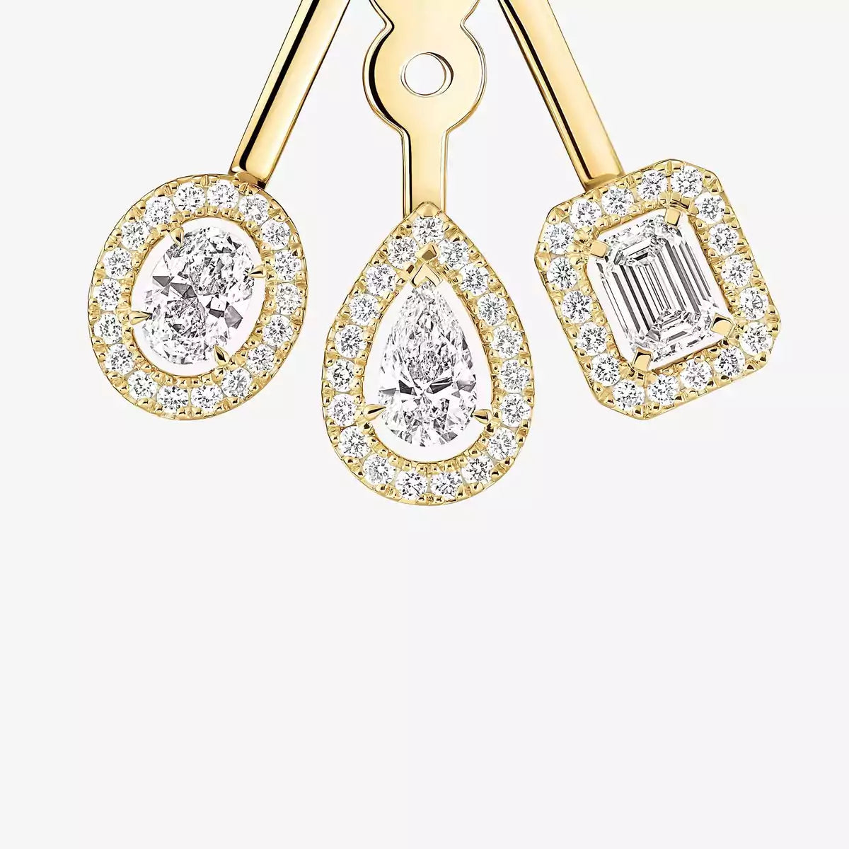 [Regal Gem] My Twin Trio  Diamond Earrings