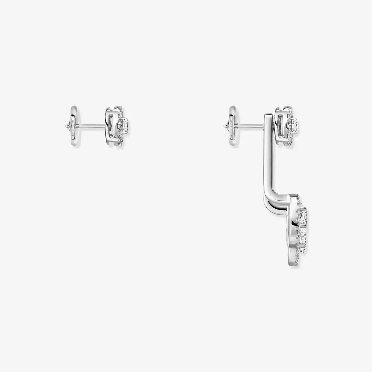 [Regal Gem] My Twin Trio  Diamond Earrings