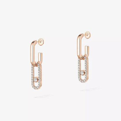 [Regal Gem]Move Link Diamond Earrings