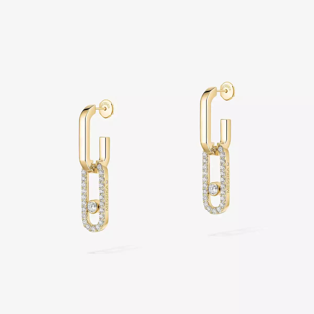 [Regal Gem]Move Link Diamond Earrings