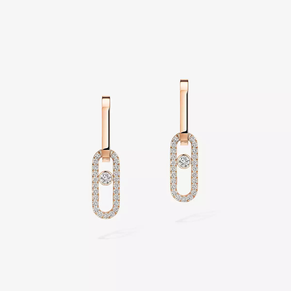 [Regal Gem]Move Link Diamond Earrings