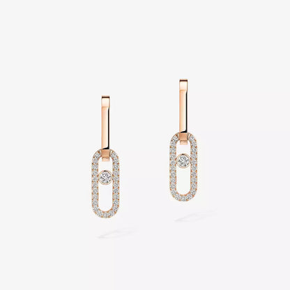 [Regal Gem]Move Link Diamond Earrings