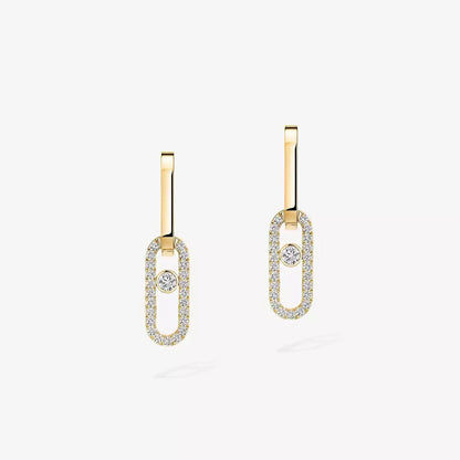 [Regal Gem]Move Link Diamond Earrings