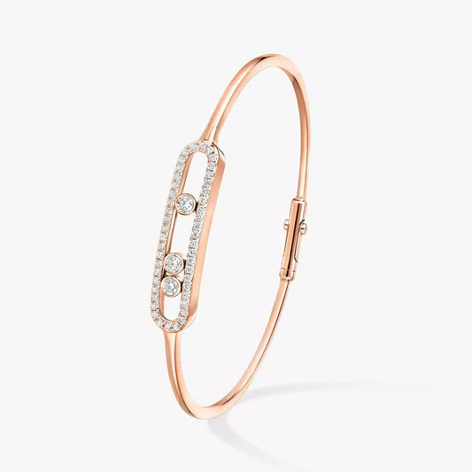 [Regal Gem]Move Pavé Diamond Bangle Bracelet M