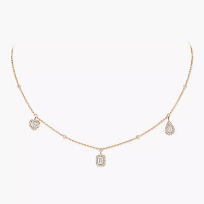 [Regal Gem]My Twin Diamond Necklace in Silver