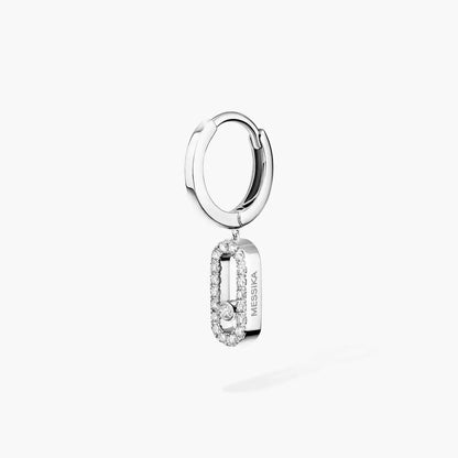 [Regal Gem]Move Uno Single Diamond Hoop Earring