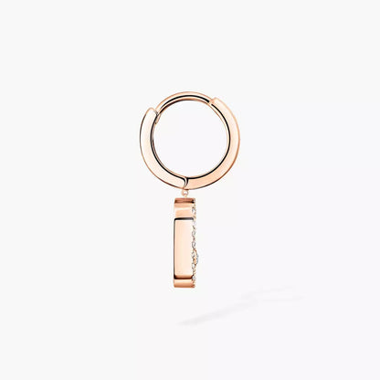 [Regal Gem]Move Uno Single Diamond Hoop Earring