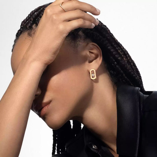 [Regal Gem]So Move Diamond Earrings in Yellow Gold