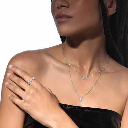 [Regal Gem]Diamond Necklace My Twin 2 Rows