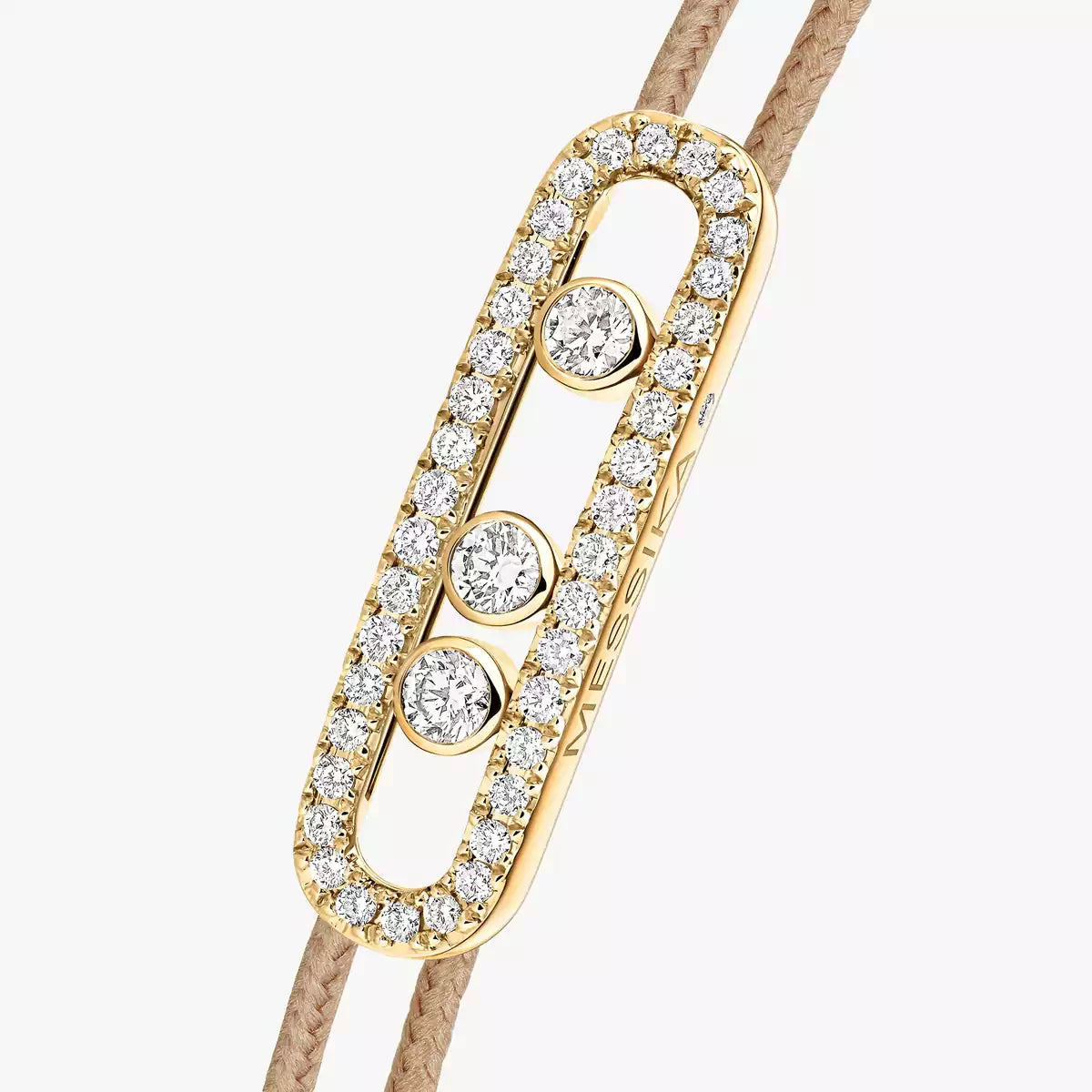 [Regal Gem]Messika Care(s) pink cord pavé bracelet