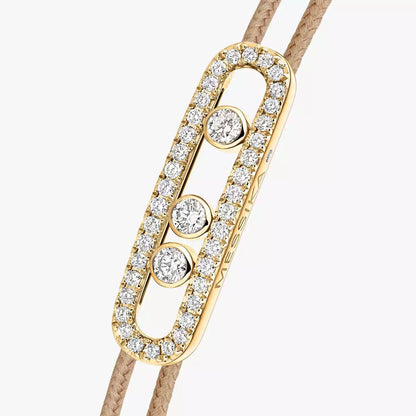[Regal Gem]Messika Care(s) pink cord pavé bracelet