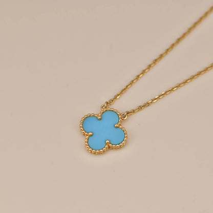 [Regal Gem]CLOVER 15MM VINTAGE TURQUOISE NECKLACE