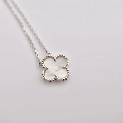[Regal Gem]CLOVER  15MM WHITE MOTHER-OF-PEARL SILVER