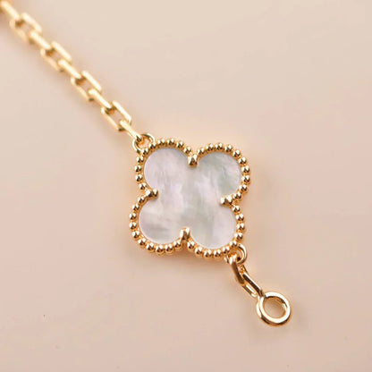 [Regal Gem]CLOVER WHITE PEARL MOP 5 MOTIF BRACELET COLLECTION