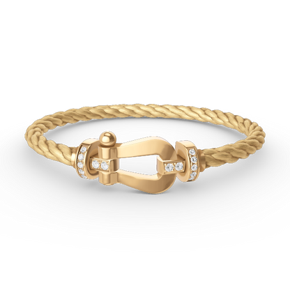 [Regal Gem]FORCE LARGE HORSESHOE HALF DIAMOND BRACELET GOLD