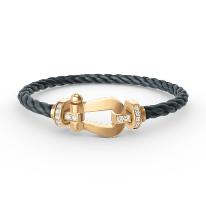 [Regal Gem]FORCE LARGE HORSESHOE HALF DIAMOND BRACELET GOLD