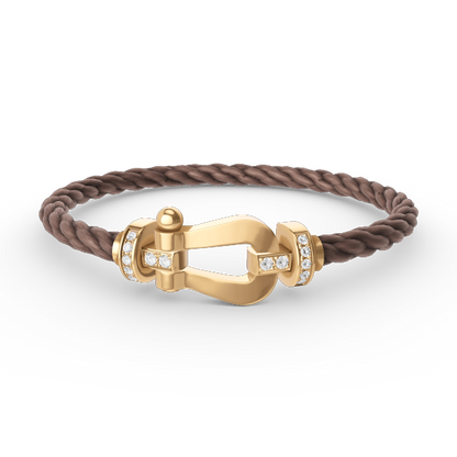 [Regal Gem]FORCE LARGE HORSESHOE HALF DIAMOND BRACELET GOLD