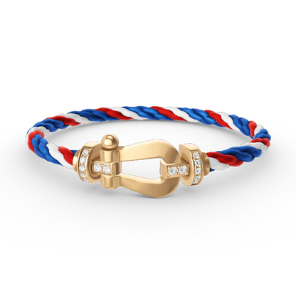 [Regal Gem]FORCE LARGE HORSESHOE HALF DIAMOND BRACELET GOLD