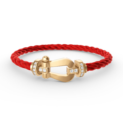[Regal Gem]FORCE LARGE HORSESHOE HALF DIAMOND BRACELET GOLD