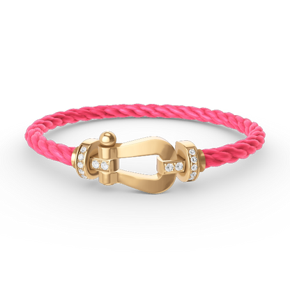 [Regal Gem]FORCE LARGE HORSESHOE HALF DIAMOND BRACELET GOLD