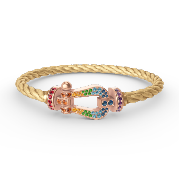 [Regal Gem]FORCE LARGE HORSESHOE  COLORED DIAMOND BRACELET Regal Gem GOLD