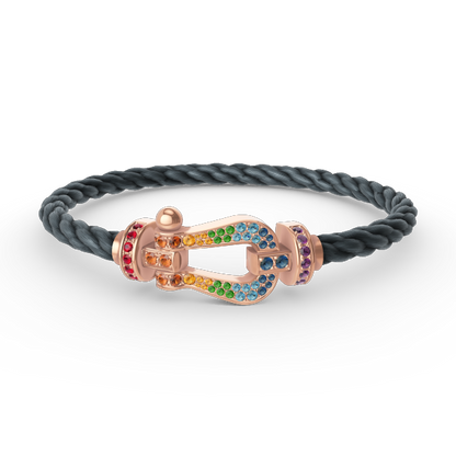 [Regal Gem]FORCE LARGE HORSESHOE  COLORED DIAMOND BRACELET Regal Gem GOLD