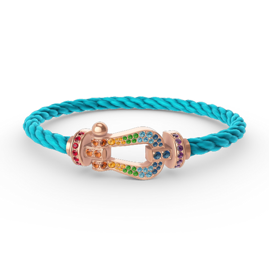[Regal Gem]FORCE LARGE HORSESHOE  COLORED DIAMOND BRACELET Regal Gem GOLD