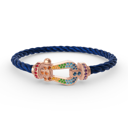 [Regal Gem]FORCE LARGE HORSESHOE  COLORED DIAMOND BRACELET Regal Gem GOLD
