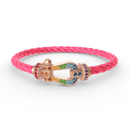 [Regal Gem]FORCE LARGE HORSESHOE  COLORED DIAMOND BRACELET Regal Gem GOLD
