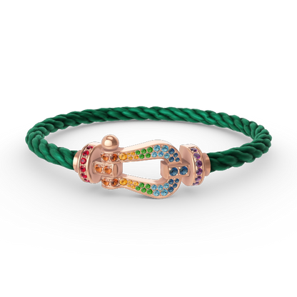 [Regal Gem]FORCE LARGE HORSESHOE  COLORED DIAMOND BRACELET Regal Gem GOLD