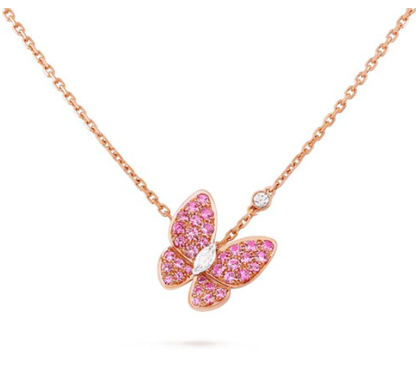 [Regal Gem]BUTTERFLY RED DIAMOND Regal Gem GOLD NECKLACE