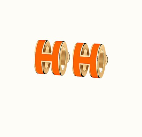 [Regal Gem]MINI POP H EARRINGS ORANGE