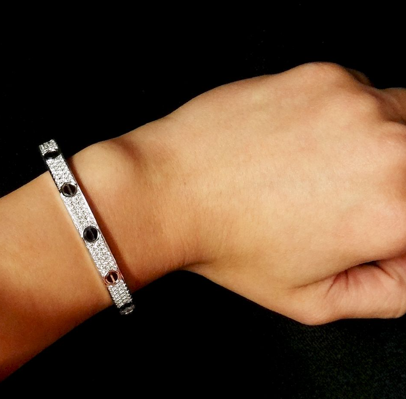 [Regal Gem]LOVE BRACELET 6.1MM DIAMOND-PAVED CERAMIC
