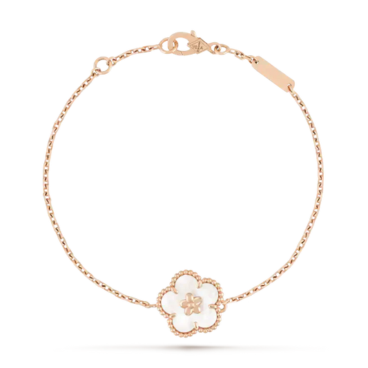 [Regal Gem]LUCKY WHITE MOP PLUM BLOSSOM  BRACELET