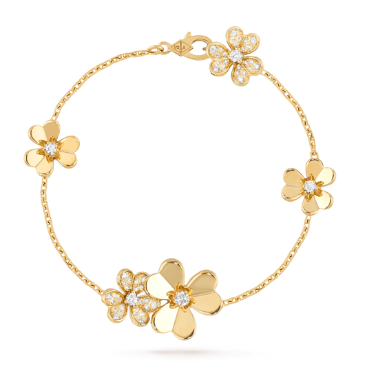 [Regal Gem]FRIVOLE GOLD 5 FLOWERS BRACELET