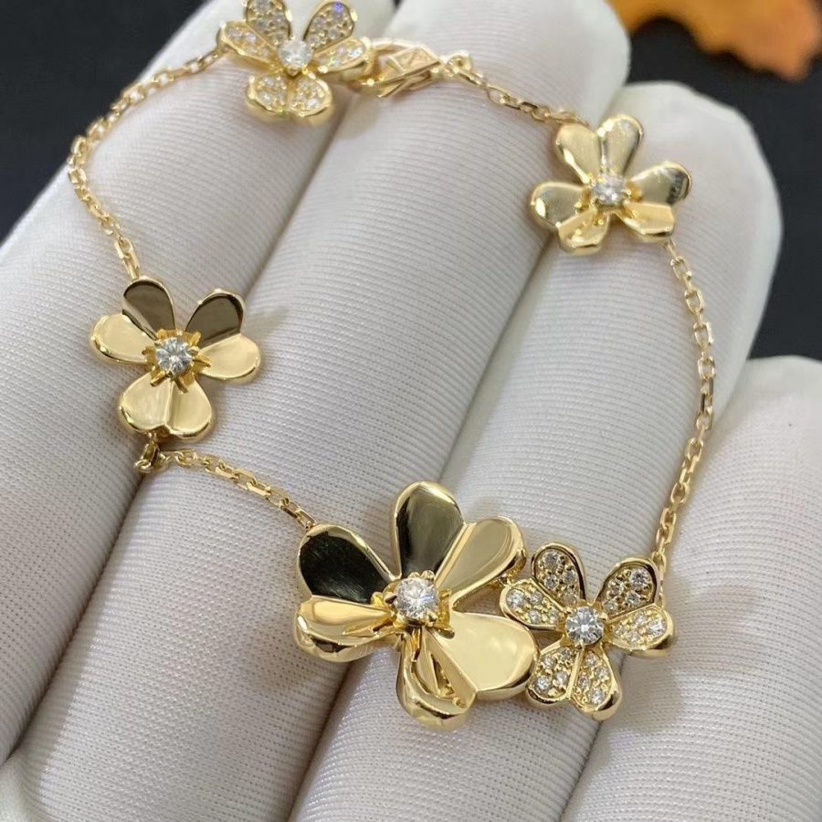 [Regal Gem]FRIVOLE GOLD 5 FLOWERS BRACELET