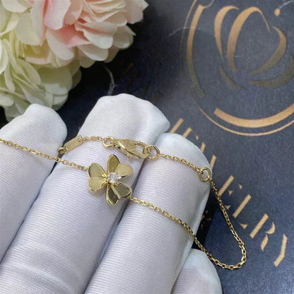 [Regal Gem]FRIVOLE GOLD FLOWER PINK MALACHITE BRACELET