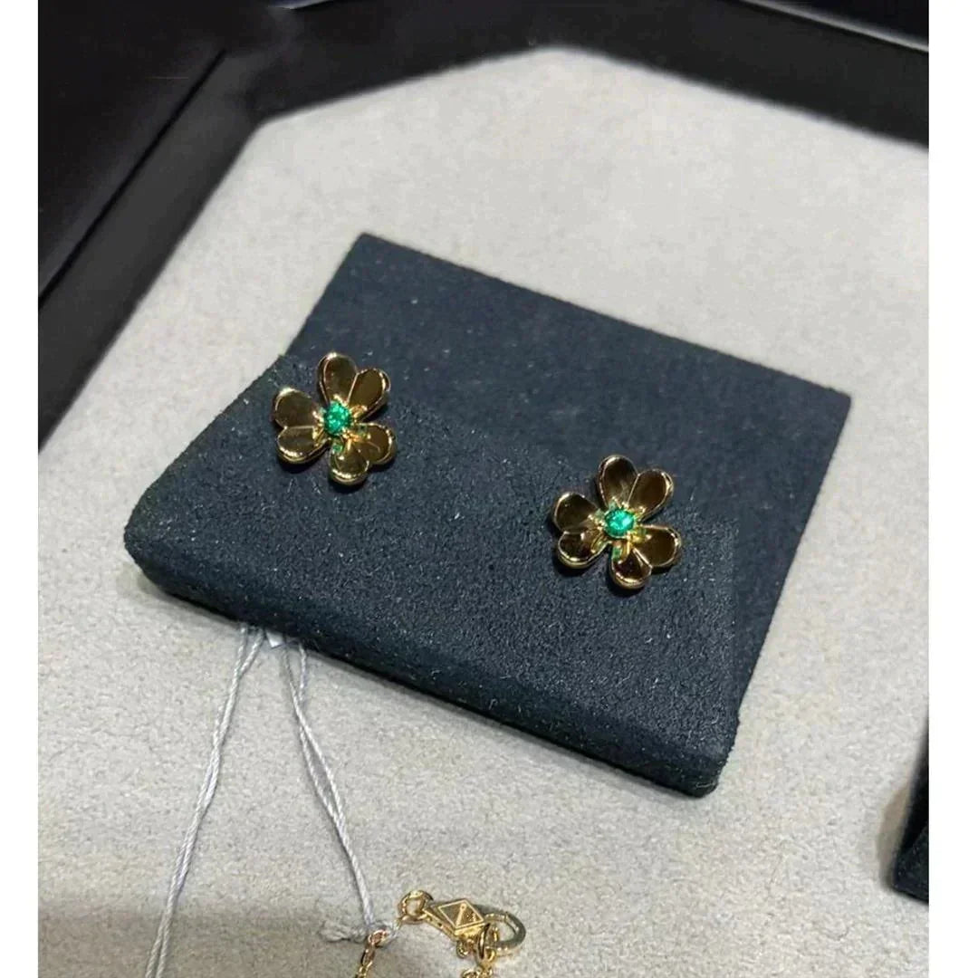 [Regal Gem]FRIVOLE  FLOWER MALACHITE EARRINGS