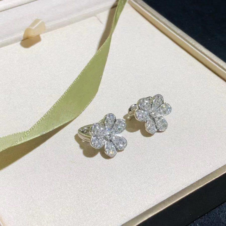[Regal Gem]FRIVOLE SILVER FLOWER DIAMOND EARRINGS