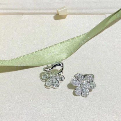 [Regal Gem]FRIVOLE SILVER FLOWER DIAMOND EARRINGS