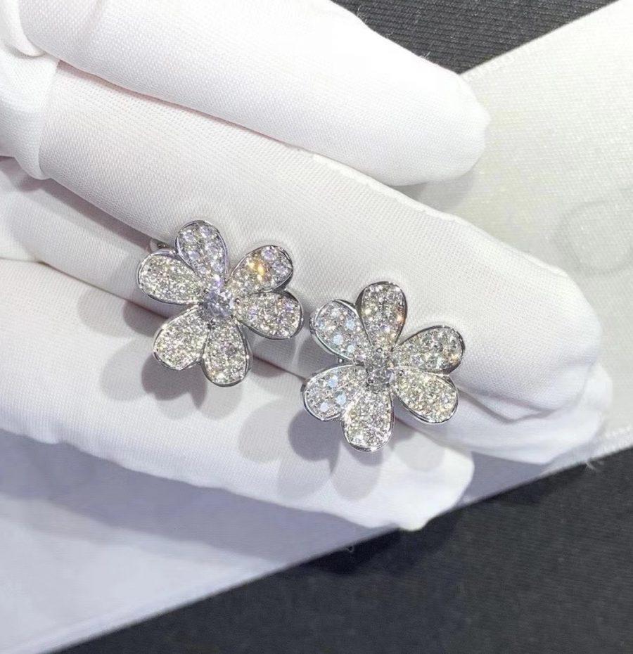 [Regal Gem]FRIVOLE SILVER FLOWER DIAMOND EARRINGS