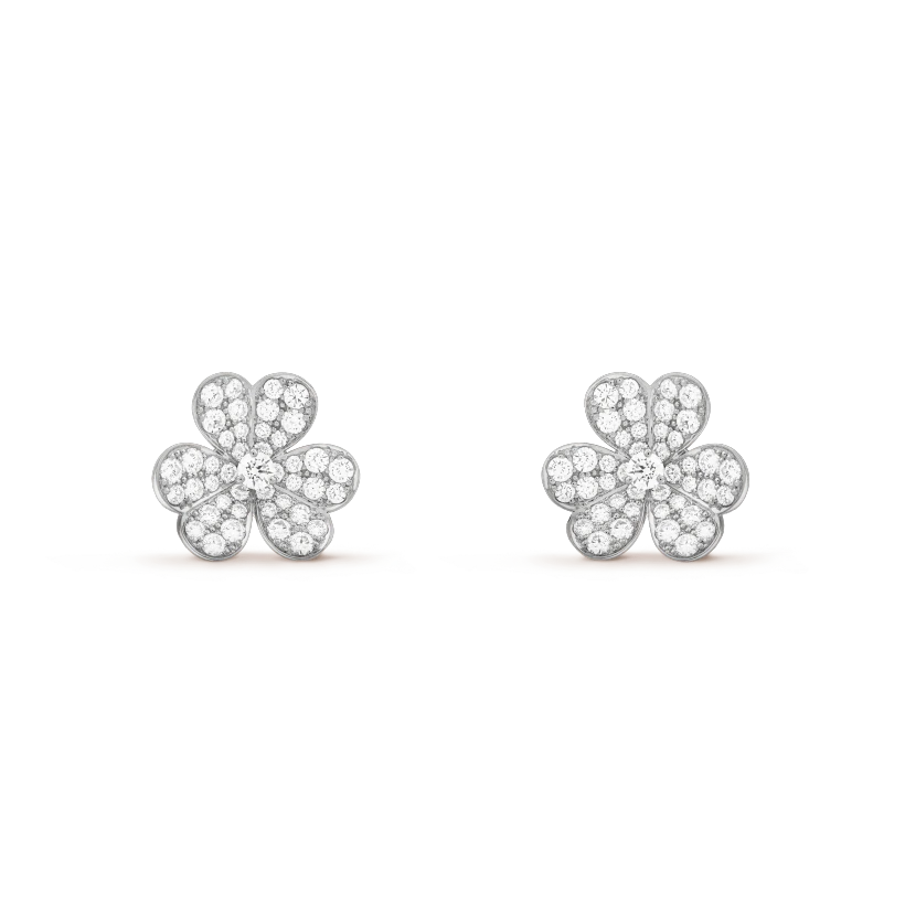 [Regal Gem]FRIVOLE SILVER FLOWER DIAMOND EARRINGS