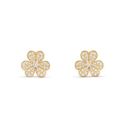 [Regal Gem]FRIVOLE GOLD FLOWER DIAMOND EARRINGS