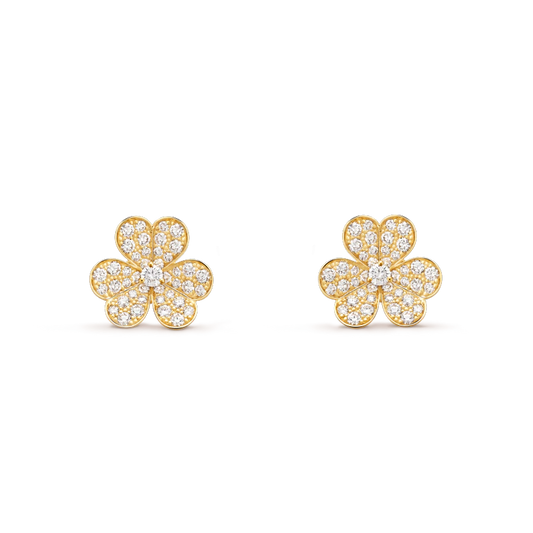 [Regal Gem]FRIVOLE GOLD FLOWER DIAMOND EARRINGS